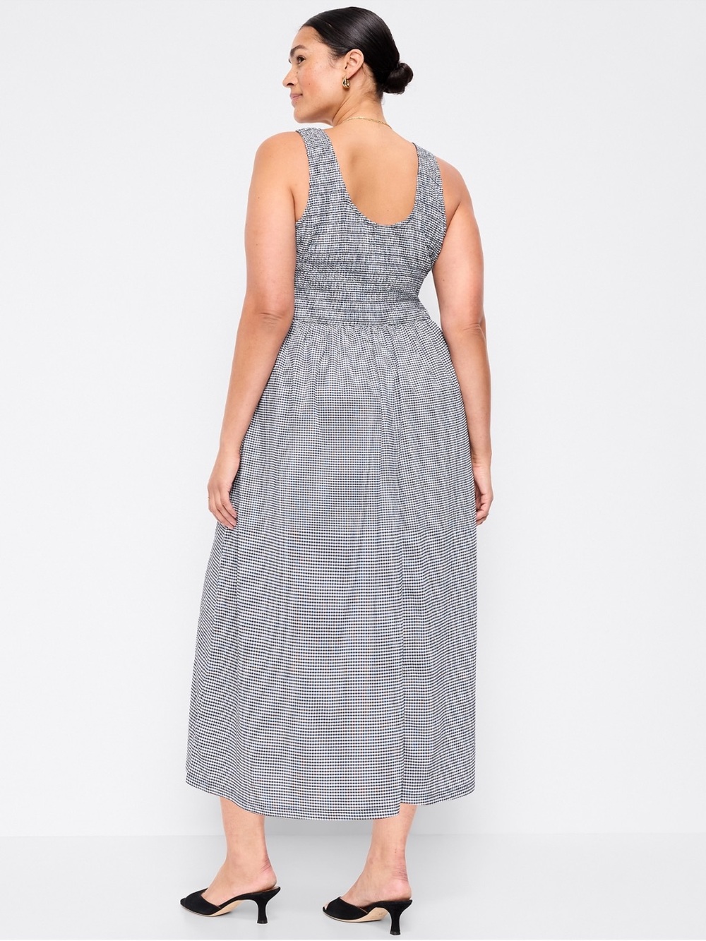 Gingham midi dress